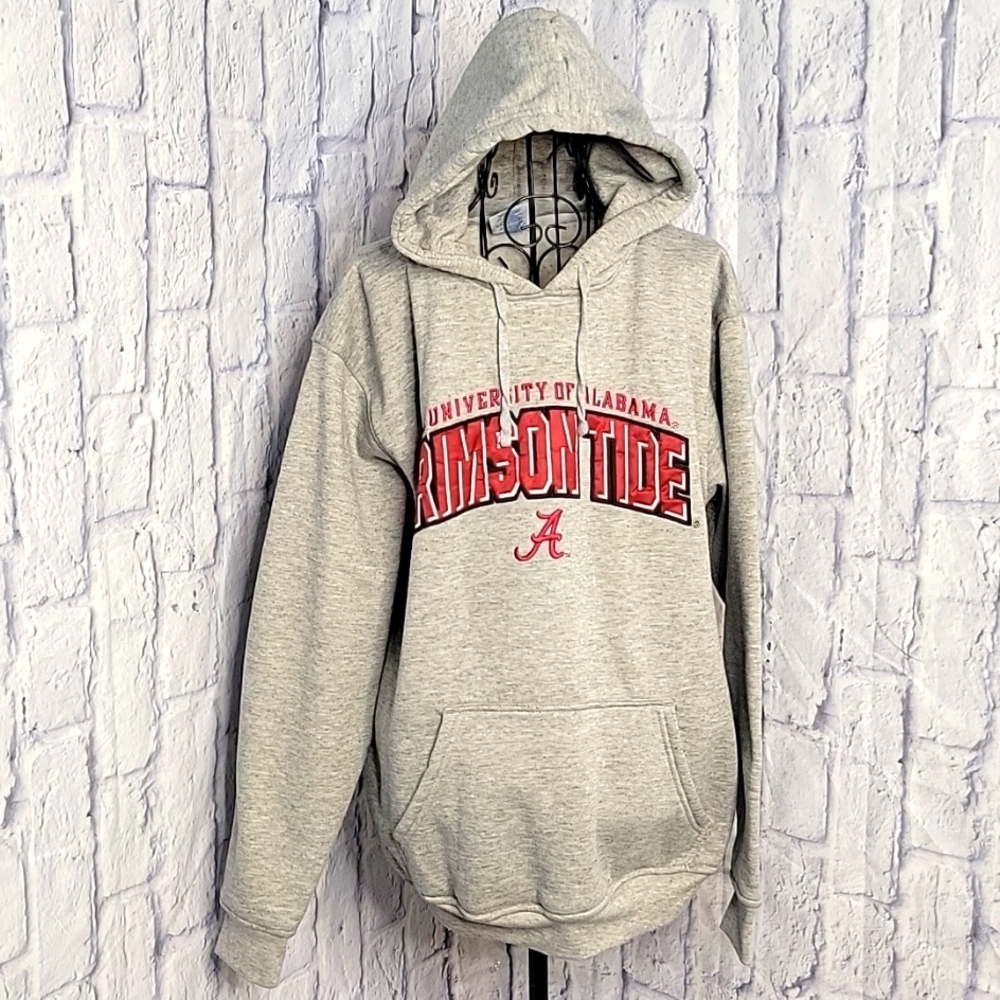 NCAA University of Alabama Crimson Tide Gray Hoodie Men's Sweatshirt‎ Med…